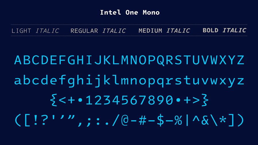 Intel One Mono | 免费开源字体
