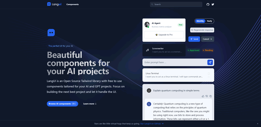 LangUI | 专为Ai项目UI组件