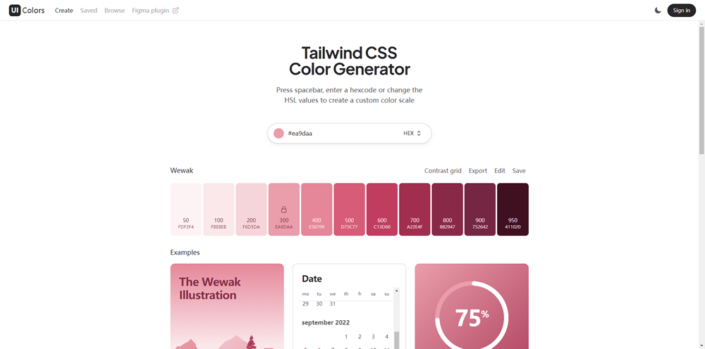 UI Colors | Tailwind CSS自定义色彩工具